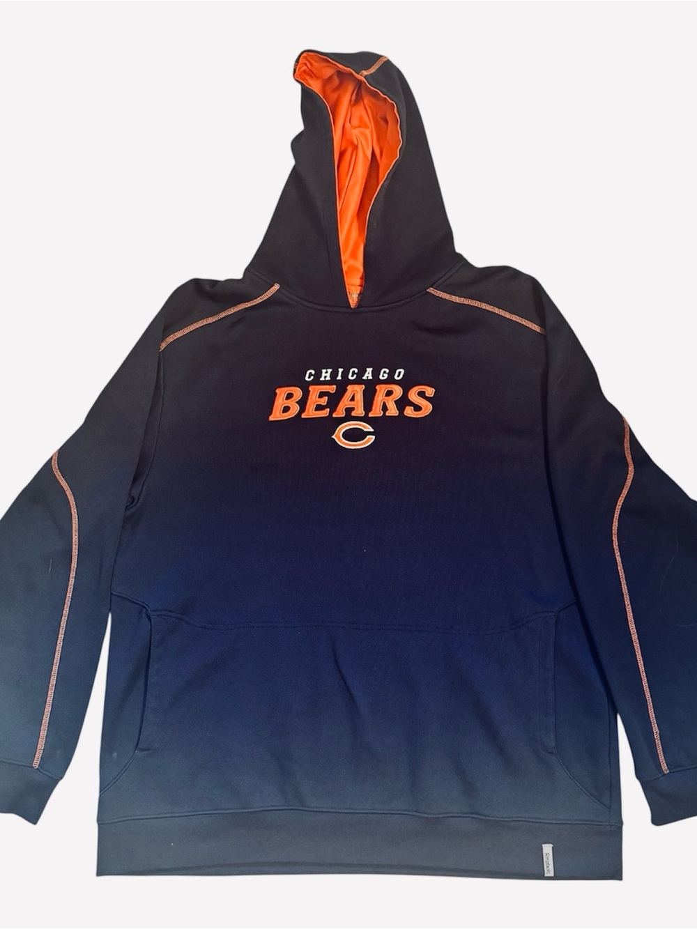 Chicago Bears Reebok navy nfl football hoodie pullover embroidered men’s Sz XXL